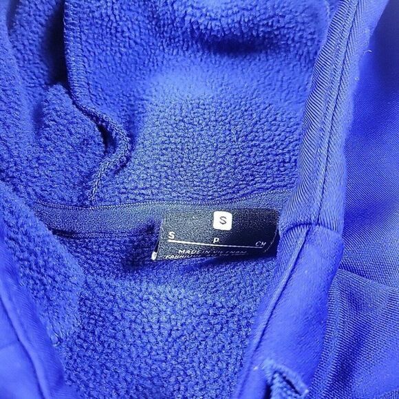 Nike Sweatshirt Womens Small Blue Hoodie Pink Logo Script Spellout Pullover - Picture 2 of 7